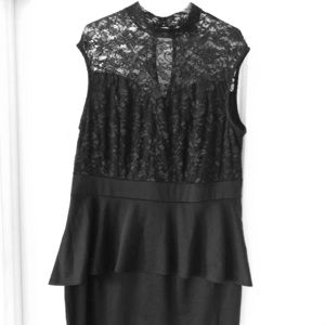 Ashley Stewart high low peplum dress